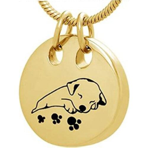 Stainless Steel Pet Cremation URN Necklaces for Ashes Round Memorial Pendant Ash Holder Urn Necklace for Dog Cat Dropshiping