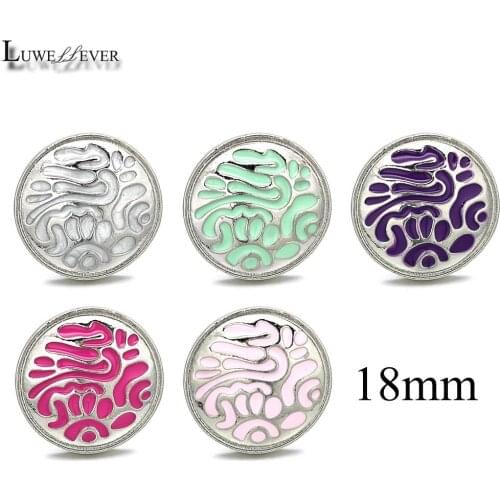 Luwellever Component w016 Flower Crystal 18mm Metal Snap Button For Bracelet Necklace Jewelry Accessorie Findings