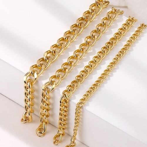 FNIO Boho Punk Heavy Metal Chunky Chain Bracelet Bangle For Women Men Classic Simple Gold Link Chains Bracelets Fashion Jewelry