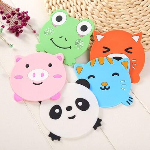 Kawaii Animal Cute Cup Coaster Decor Mug Bottle Placemat Kitchen Table Pot Bowl Pad Placemat Desk Accessories Mat for Coffee Tea