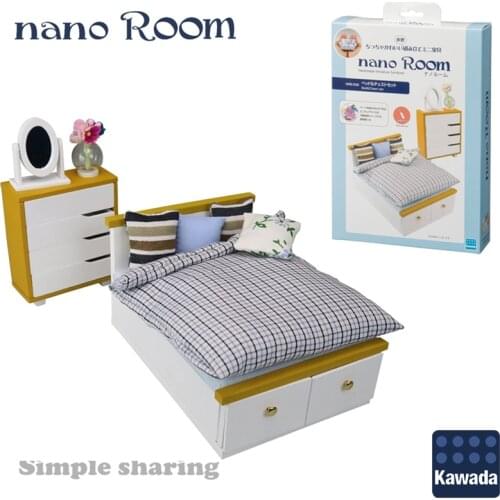 Nano Room Handmade Miniature Furniture NanoRoom NRB-002 Bed And Chest Set DIY Wooden Fabric Decoration Toy Kawada