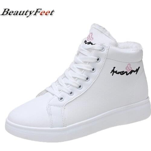 New Warm Plush Winter Boots for Women Shoes Woman Graffiti Leather Chunky Sneakers Ankle Boots Autumn Thick Bottom Plus Size