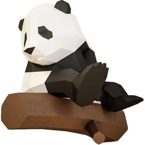 Panda Papercraft 3D Paper Model Geometric Origami DIY Handmade Paper Sculpture for Bar Living Room Wall Decoration Home Decor