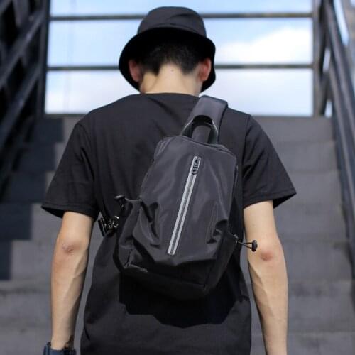 Male tide shoulder bag casual multi-function mens personal pocket bag messenger bag fashion young student small Chest bag