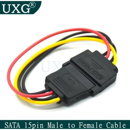 SATA 15pin Male to Female SATA Hard Disk Power Extension Extender Cabo Cord for PC HDD SSD Power Cables pcie riser 20cm
