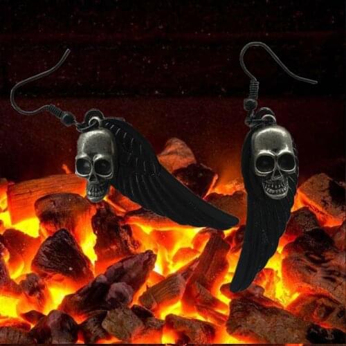 Death Note Drop Earrings Metal Rhinestone Skull Flame Hades Devil Pendant Charm Earrings Halloween Fashion Pendientes 2020