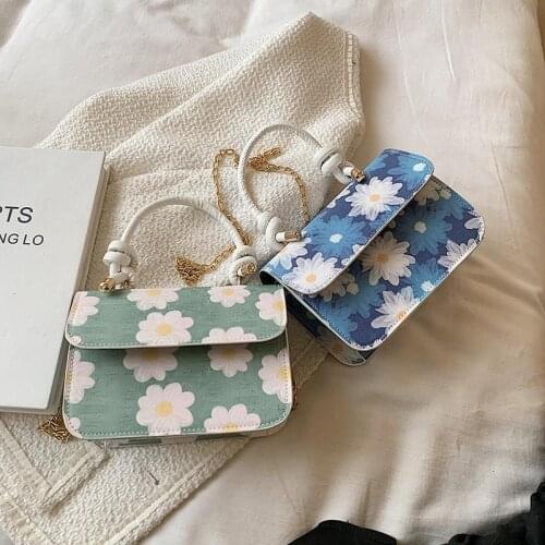 Shoulder Bag Female Handbag Backpack Crossbody Bag Women Designer Flower Chain Cute Fashion 2021 New PU Leather Simple All-match