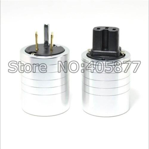 High quality aluminum gold plated US power plug+IEC connector plug