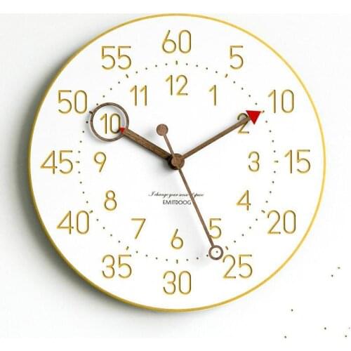 Nordic Clock Minimalist Wall Clock Modern Design Quartz Mute Hanging Watch Home Decoration Accessories Circular Wooden Watch