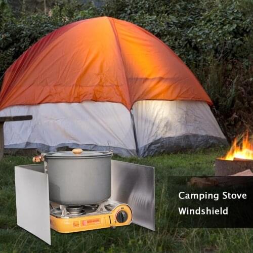 1PCS Camping Stove Windshield Folding Stainless Steel Burner Screen High Heat Resistance Stove Screen For Outdoor Picnic
