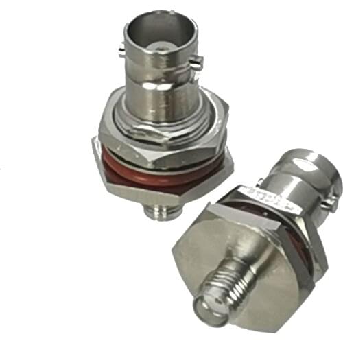 10pcs Adapter connector BNC Female to SMA Female jack Nut Bulkhead RF Coaxial