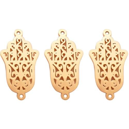 3pcs Charms Hamsa Hand Pendant Protection Connector fit DIY Necklace Bracelet Jewelry Making Handmade Jewelry