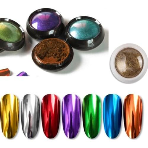 19 Colors Nail Powders Metallic Chrome Nail Powder Mirror Effect Manicure Pigment Nail Art Powders with 0.5g Eyeshadow Sticks,J
