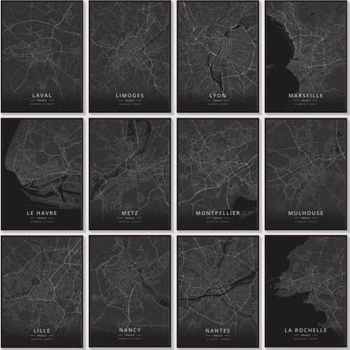 France Map 5D DIY Diamond Embroidery Cross Stitch Mosaic Lyon Marseille Nice City Scenery Diamond Painting Home Room Decor