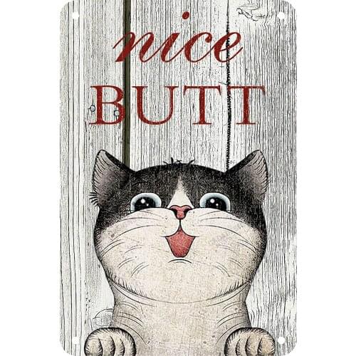 Black Cat Decor Gifts for Cat Lovers Funny Bathroom Decor Wall Art Coffee Bar Vintage Tin Sign Office Home Toilet Metal Signs
