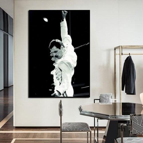 Rock Music Star Poster HD Print (Freddie Mercury) Canvas Painting Wall Art Living Room Home Decoration