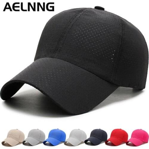 AELNNG Brand Quick-Drying Baseball Cap For Women Men Breathable Sports Snapback Hat Summer Unisex Sun Protection Cap A007