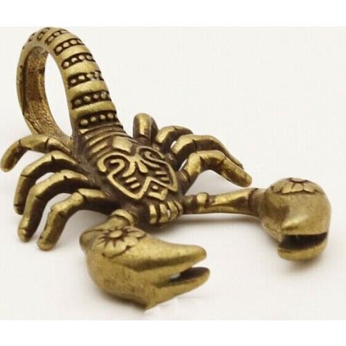 Chinese Hand Engraving Copper Bronze Brass Scorpion Small Statue Ornament Collection Statues for Decoration Animal