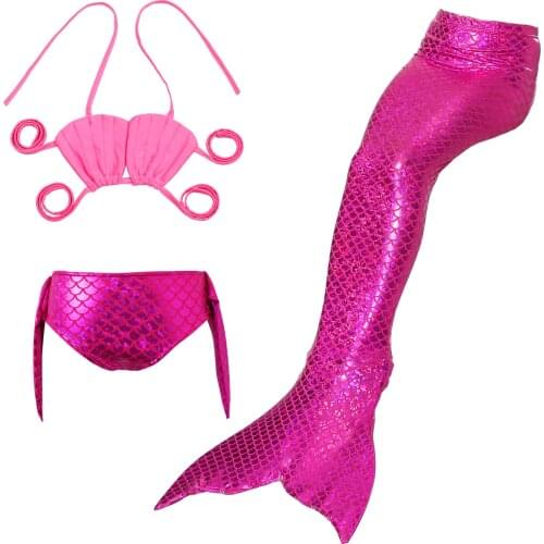 Swimming Mermaid Tail for Children Swimsuit Kids Girls Cosplay Little Mermaid Costume Shell Bikini Suits queue de sirene C31A85