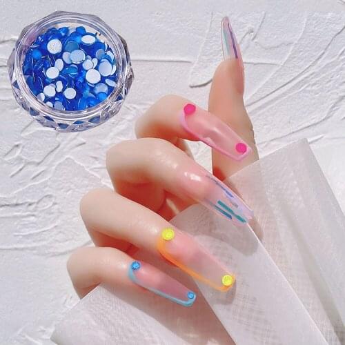 Summer Fluorescent Nail Art Rhinestones Luminous Symphony Candy 3D Nail Art Decorations Super Flash Flat Imitation Diamond