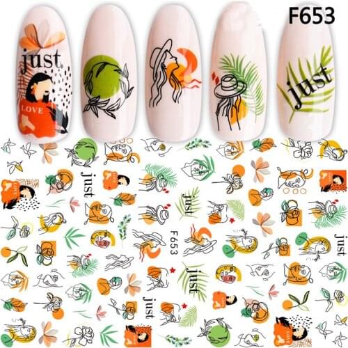 Fashion Girls Nails Art Manicure Back Glue Decal Decorations Nail Sticker For Nails Tips Beauty
