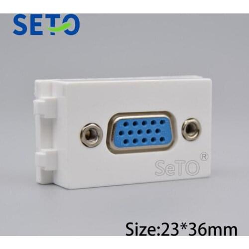 SeTo 128 Type VGA Plug Module 15 Hole VGA Connector Keystone For Wall Plate Socket