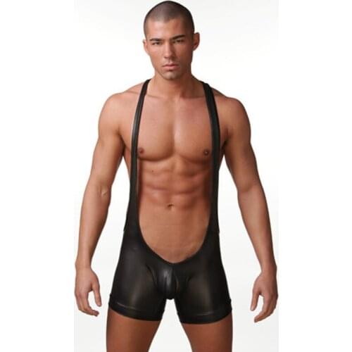 Male Latex Underwear Erotic Sissy Pants Patent Leather Fetish Men Tight Jumpsuits Pants BDSM Gay Porno Lingerie for Polo Dance