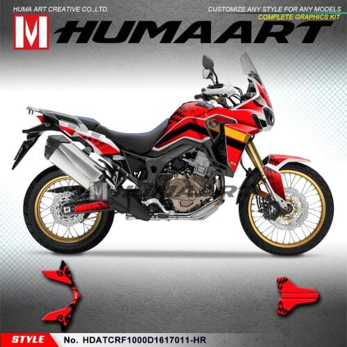 HUMAART Waterproof Sticker Kit for Africa Twin CRF1000D CRF1000L 2016 2017, Style No. HDATCRF1000D1617011-HR