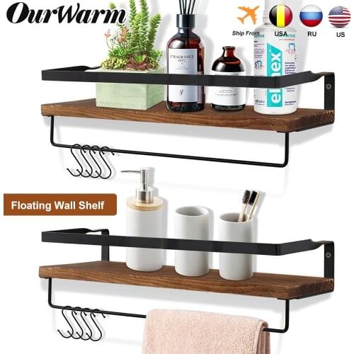 Wall Shelf Decor Wood Floating Shelves Vintage Wall Decoration Multifunction Storage Holder Rack Decorative For Kitchen/ Bedroom