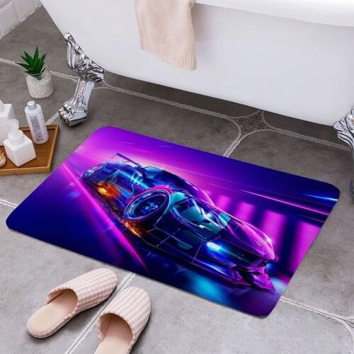 Neon car Carpet Areas Rug Non-slip Floor Mat Rug 3D Printing Living Room Bedroom Door Mat Home Decoration