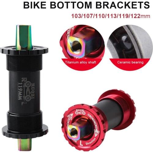 MUQZI Bike Titanium Alloy Bottom Brackets BB68 Ceramic Square Taper Axle 103/107/110/113/119mm MTB Road Folding Bicycle Shaft