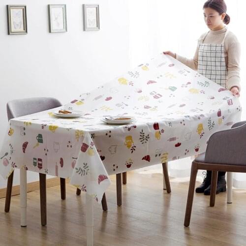 Pastoral Waterproof and Oil-proof PEVA Table Cloth New Year Christmas Tablecloth Kitchen Protection Table Decoration Home