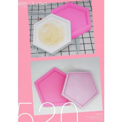 Pentagonal P905 gypsum incense spreading stone base placement silicone mold Hexagon P1054