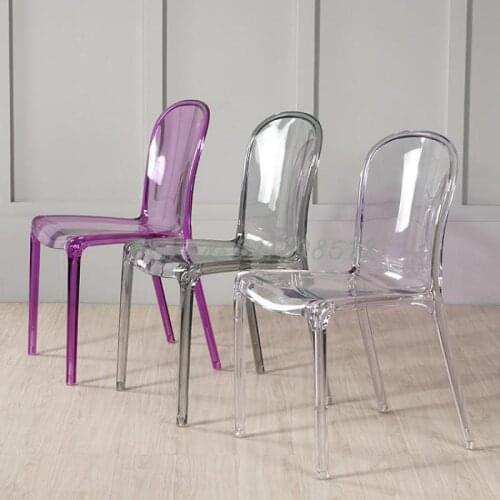 Transparent chair acrylic ghost chair plastic chair simple makeup stool net red dressing chair crystal chair backrest dining cha
