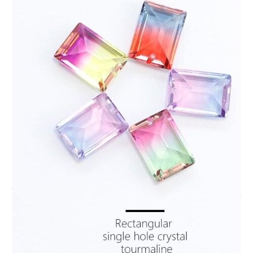 Rectangular gradient ramp, tourmaline, shiny K9 rhinestones, glass rhinestones, crystal, jewelry glue, accessories, clothes