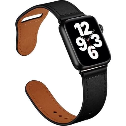 Genuine Cow Leather loop Bracelet Belt Band for Apple Watch 6 SE 5 4 3 42MM 38MM 44MM 40MM Strap for iWatch 6 SE 5 4 Wristband