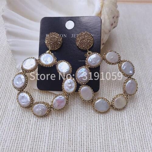 Natural pearl earring set European and American style simple and simple style, together with accessories