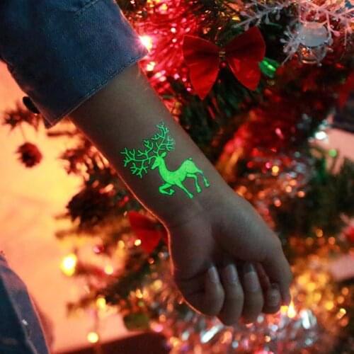1Pc Party Decoration Luminous Carnival Party Christmas New Year Stickers DecorTattoo Christmas Decorations