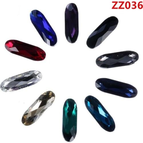 ZZ036 9*27mm 50pcs/pack Long cylindrical shape Colorful Non Hotfix rinestones cristal Stone Strass Art Rhinestones for clothes