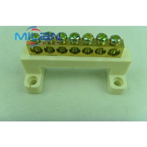 1pcs 7 hole 8*13 zero row terminal copper bar power distribution box terminal zero line terminal