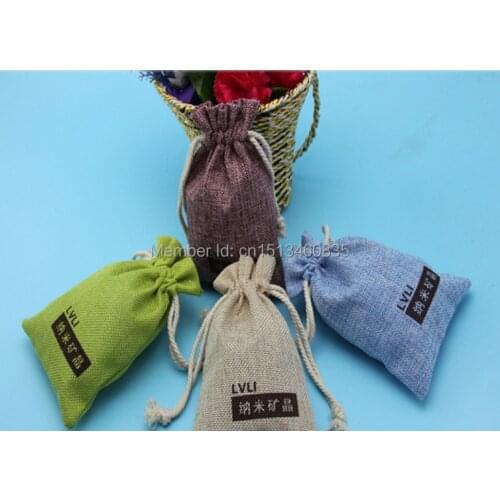 100pcs/lot CBRL jute/linen/flax drawstring bags&pouch for ornament/wilget,Various colors,size customized,wholesale