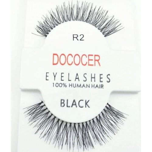 12 pairs Eyelashes R2 Lashes 100% Human Hair Handmade False Eyelashes Messy Nature Eye Lashes maquiagem cilios by Dococer