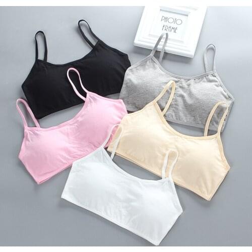 1pc/lot Girls Bra 1pc Girl Bra Sport Cotton Soild Kids Underwear for Teenagers Young Girls Small Wireless Training