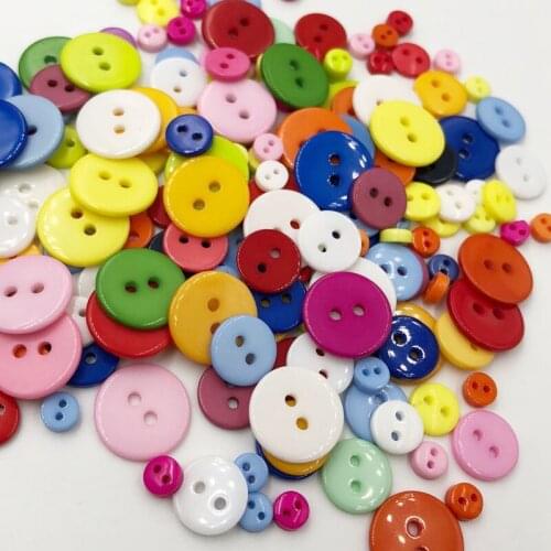 50Pcs 2 Holes Mixed Size Resin Buttons For Craft Round Sewing Buttons Scrapbook DIY Home Decoration Accessories PT183
