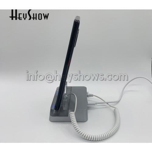 6PCS Mobile Phone Acrylic Security Burglar Alarm Stand System Smartphone Safe Anti-Theft Holder Base With Charging Function