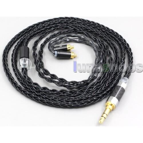 LN006594 3.5mm 2.5mm 4.4mm XLR 8 Core Silver Plated OCC Black Earphone Cable For Dunu dn-2002