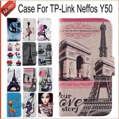 AiLiShi Factory Direct! For TP-Link Neffos Y50 Case Flip Wallet Holder Leather Case Cover Exclusive 100% Special Phone Bag