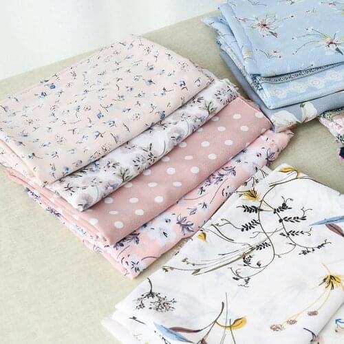 Bohemian Style Chiffon Fabric Sell By Yard Not See Through Suitable For Summer Ladies Beach Dresses TJ8618-3