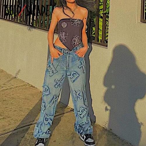 Women's Loose Jeans Bold Shade China