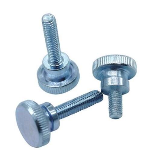 10pcs M6 knurled screws flat high head thumb bolts large step male screw galvanized 8mm-40mm length